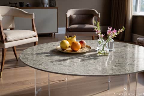 Portuguese Grey Limestone Tabletops - Dining Tables & Coffee Tables