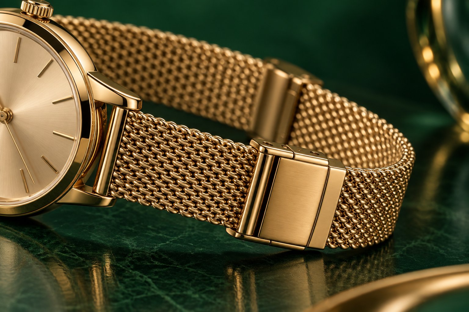 Aurevo Ladies Bracelet Watch gold-tone-mesh-bracelet-watch