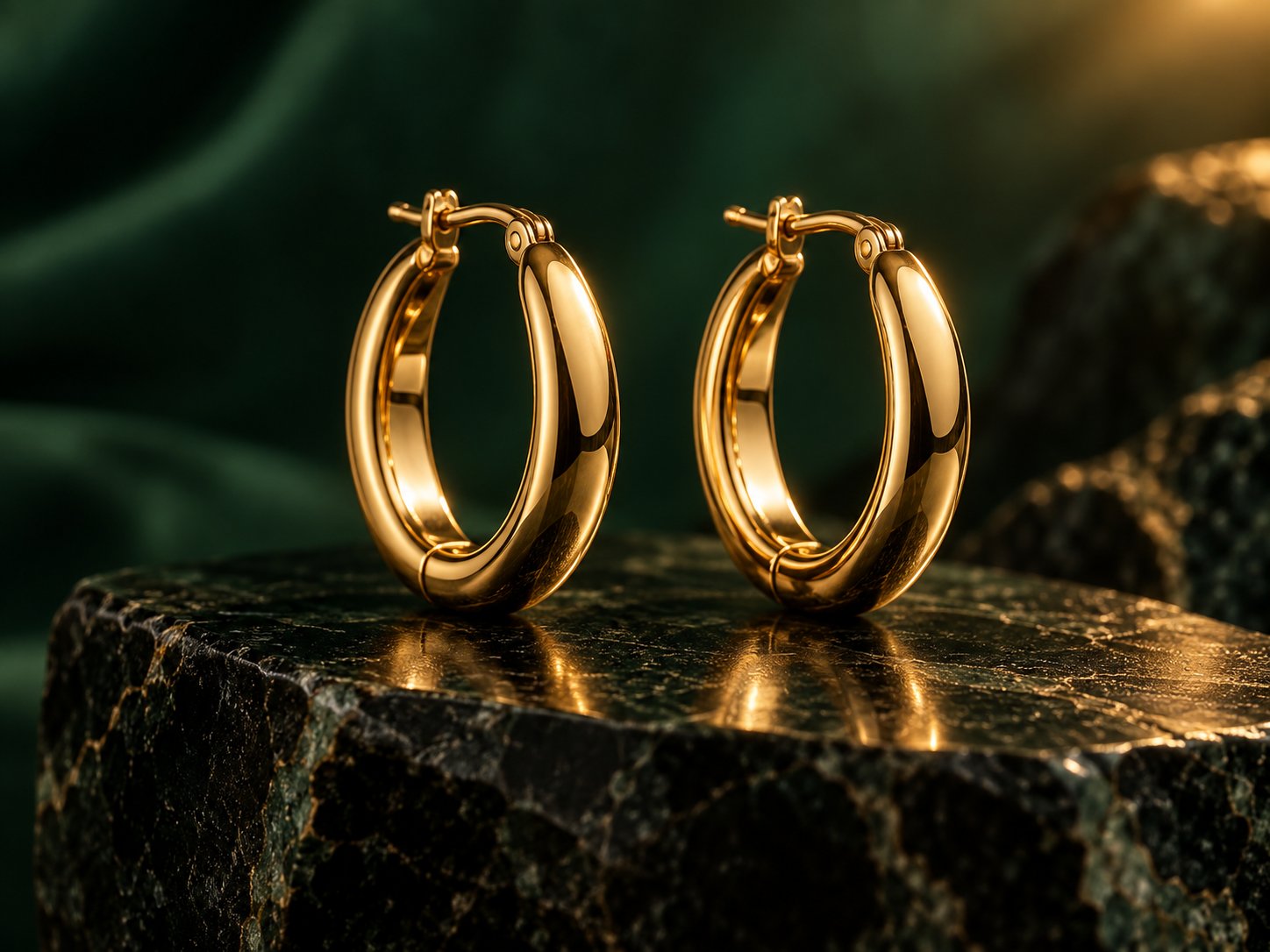 Aurevo Gold-Tone Hoop Earrings fashion-earrings