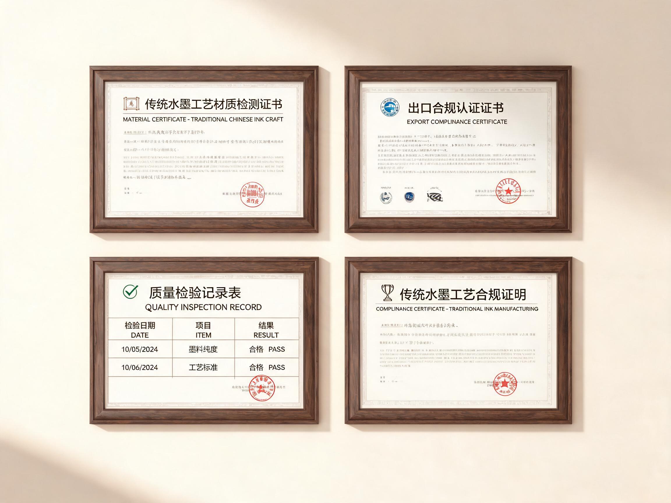 Compliance and Certification Documents 古墨工艺品 certification