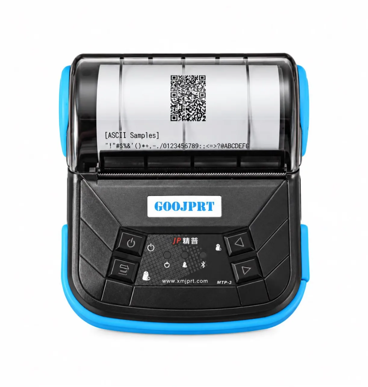 Portable thermal printer printing a receipt sample