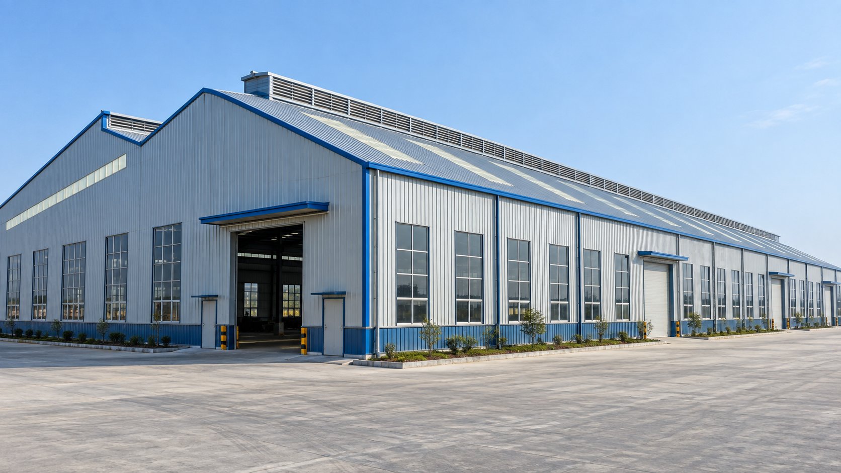Multi spans prefab metal structure workshop multi span steel workshop manufacturer