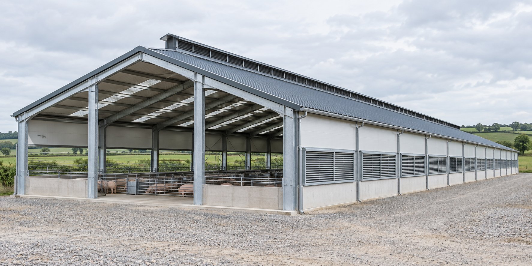 Prefabricated galvanized steel structure pig shed galvanized steel pig shed manufacturer