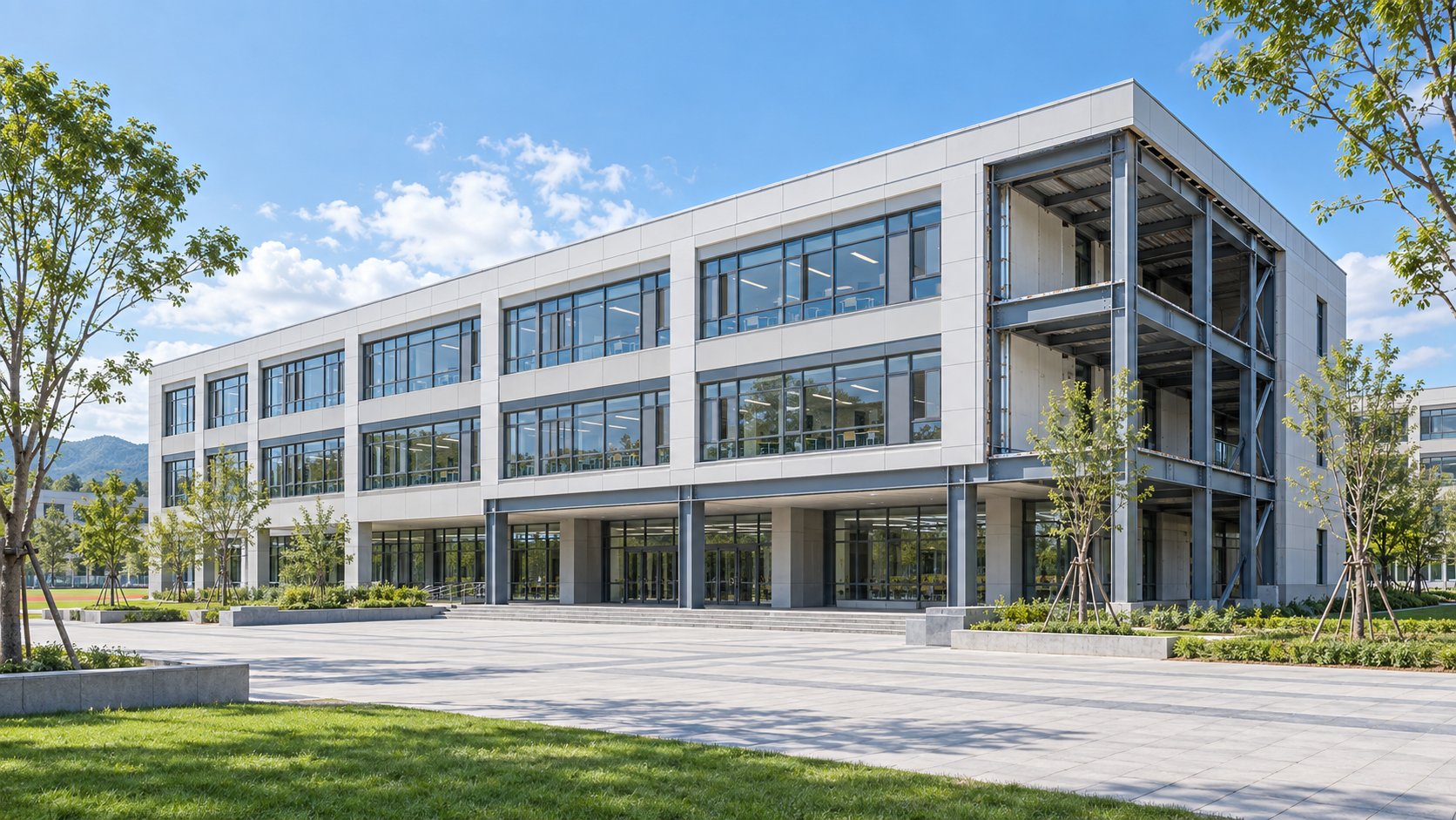 Prefabricated steel frame school building prefab school building manufacturer