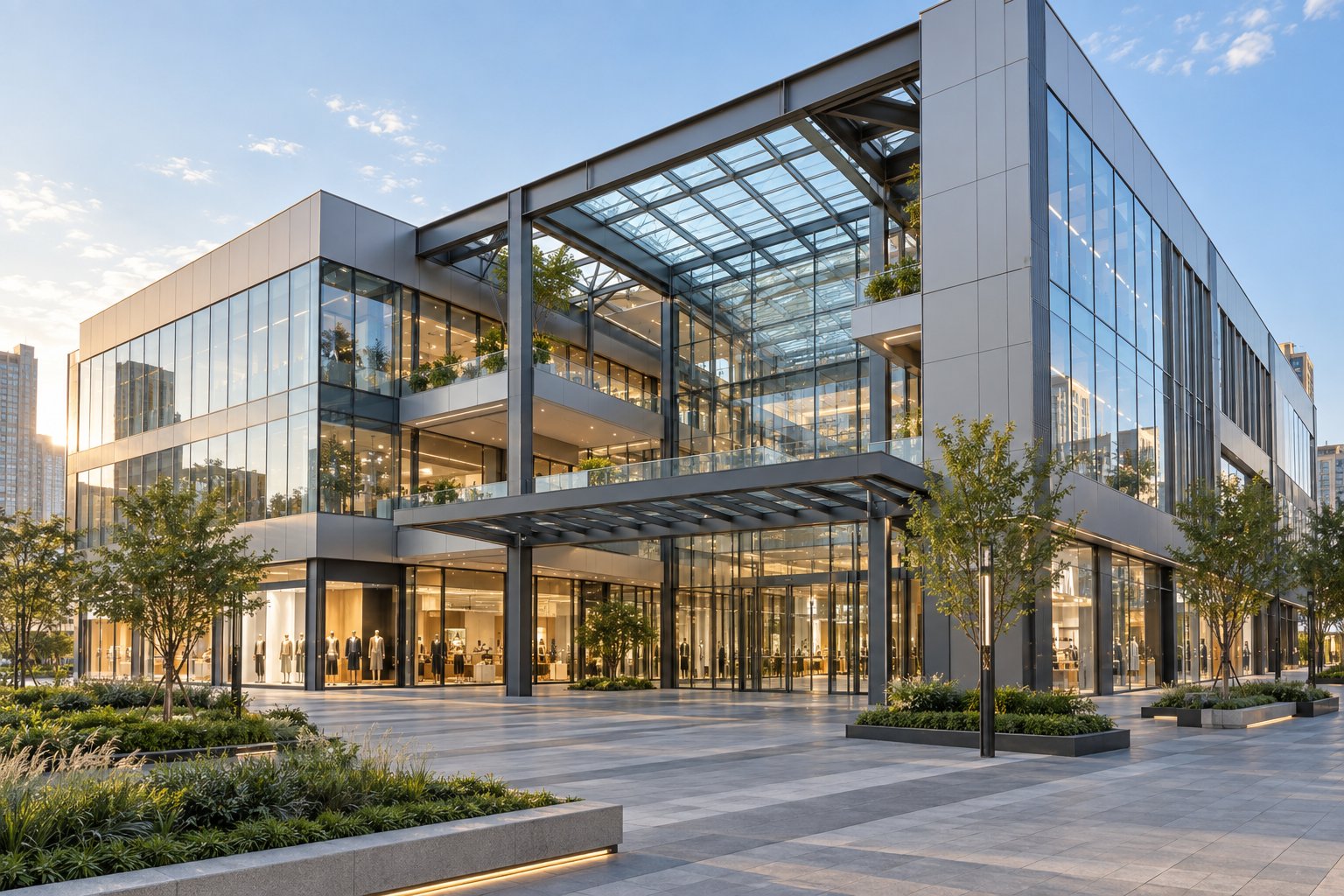 Modern steel structure shopping center steel shopping center manufacturer