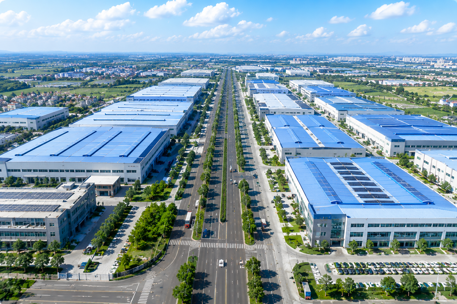 Jidian Construction Materials industrial campus aerial view