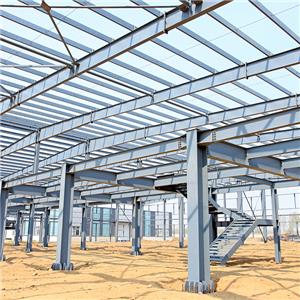 Prefabricated construction portal frame warehouse galvanized steel warehouse export