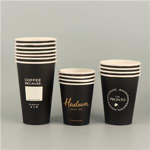 Customized Printed logo Disposable Single Wall Paper Cups 6oz 8oz 12oz etc Takeaway Coffee Cup to Go Hot Coffee Paper Cups with Lids tea cup