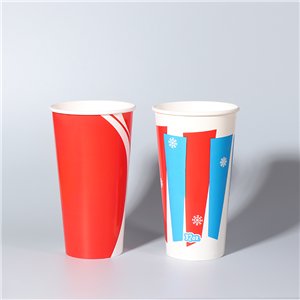 32oz 44oz Custom Printed Disposable Paper Cups Fountain Drink Vessel