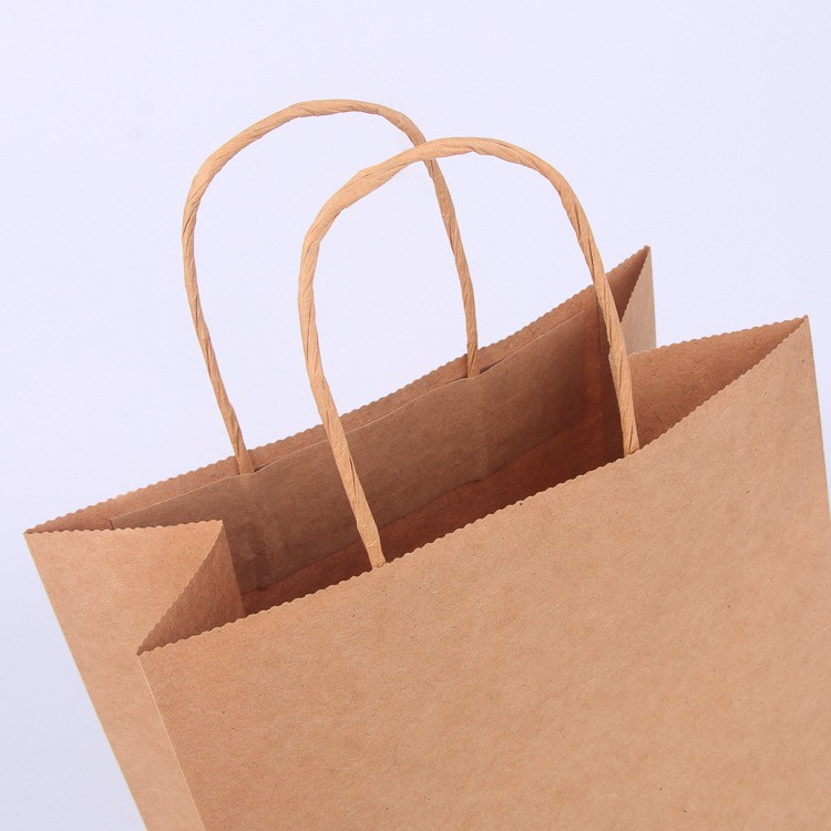 Custom Kraft Paper Gift Bag With Handles kraft paper bag
