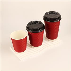 Environmental Custom Printed Insulated 14oz Disposable 400ml etc Ripple Wall Beverage Paper Cup with Lids tea cup