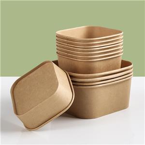 8oz Square Kraft Paper Take Away Salad Bowls paper take away bowls