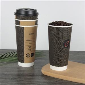 Custom Disposable Double Wall 22oz Paper Cups Recyclable Coffee and Cafe Bakery Cups with Lids Premium Beverage Container