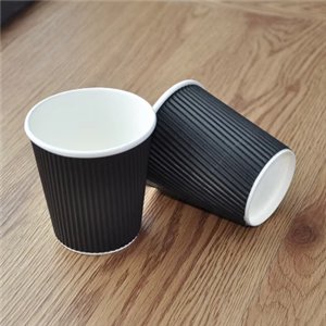 Bamboo Pulp Paper Biocup Kraft Ripple Paper Hot Drink Cups ripple hot drink cups