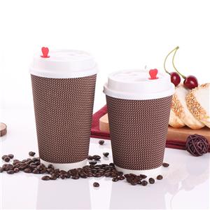 Custom Printed Disposable Coffee Paper Cup with Lid Corrugated Wallpaper Cups Accessory Barista's Cup