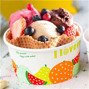 3 4 5 8 Oz Printed Paper Ice Cream Cups with Lids 4 oz ice cream cups