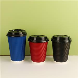 Custom Printed Disposable Recycle 8oz Double Ripple Wall Hot Coffee Paper Cups with Logo Double-Wall Cup