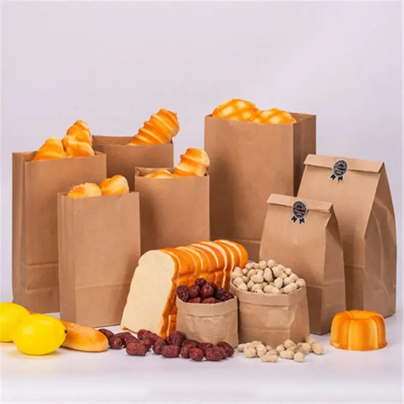 Take Away Packaging Kraft Brown Paper Bag for Bread brown paper bag