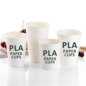 Custom Printed Double Wall Hot Beverage Eco-friendly PLA Paper Coffee Cups With Lid Compostable Drink Container