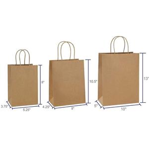 Recycled Brown Kraft Paper Gift Bags With Handles brown kraft paper bags