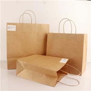 Take Out Coffee to Go Restaurant Carry Bags Disposable Eco-friendly Kraft Grocery Shopping Packaging Carry-out Bag