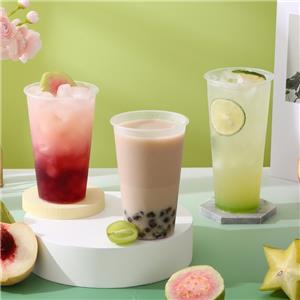 Customized logo 360ml 500ml 700ml frosted disposable thick ice cream PP transparent cream plastic milk tea cup with lid coffee cup