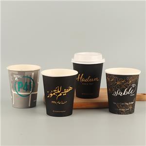 Customized Printed logo Disposable Single Wall Paper Cups 6oz 8oz 12oz etc Takeaway Coffee Cup to Go Hot Coffee Paper Cups with Lids paper coffee cup