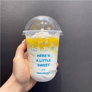 500ml Film Inner pp Cup Custom logo U Shape Disposable Milk Tea Plastic pp Cups