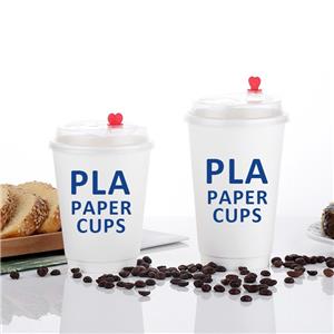 Custom Logo Disposable Double Wall Coffee PLA Paper Cup Waterproof Hot Drink Take Away Cups Corn-Resin Lined Vessel
