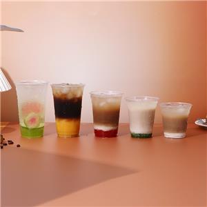 98 12oz 14oz 16oz 18oz 20oz etc Custom Clear Disposable Plastic Cup PET Beverage Cup for Milk Tea Coffee Cold Drinks Milk Tea and Coffee drink cup