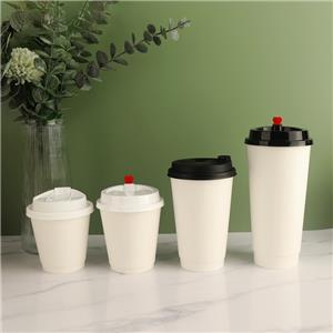 Biodegradable Custom Printed Logo Disposable Double Wall 10oz Recycle Paper Cup with Embossing and Lid Enhanced-experience Vessel