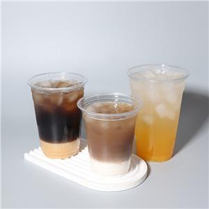 Custom Logo Clear PET Disposable Plastic Cold Drink Coffee Ice Cream Glass Cup Disposable With Lids Cold Drink Vessel