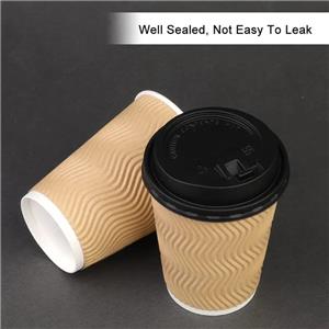 Double Walled Ripple Bamboo Paper Coffee Bio Cup With Lid ripple paper cup with lid