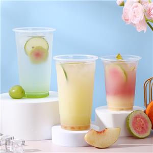 90/95 Caliber Disposable Customized 16oz 32oz Cold Drinking PP Hard 8 oz Plastic Bubble Tea Cups disposable cup