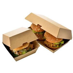 Hamburger Box Custom Disposable Fast Food Packaging Takeout Cardboard Burger Paper Box Chip French Fries Hot Dog Fried Chicken Cardboard burger box