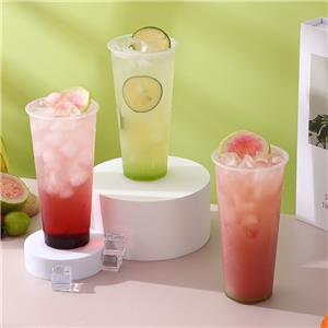 Customizable disposable high transparency plastic cup 90 caliber injection molded transparent/frosted PP plastic cup with lid drink cup