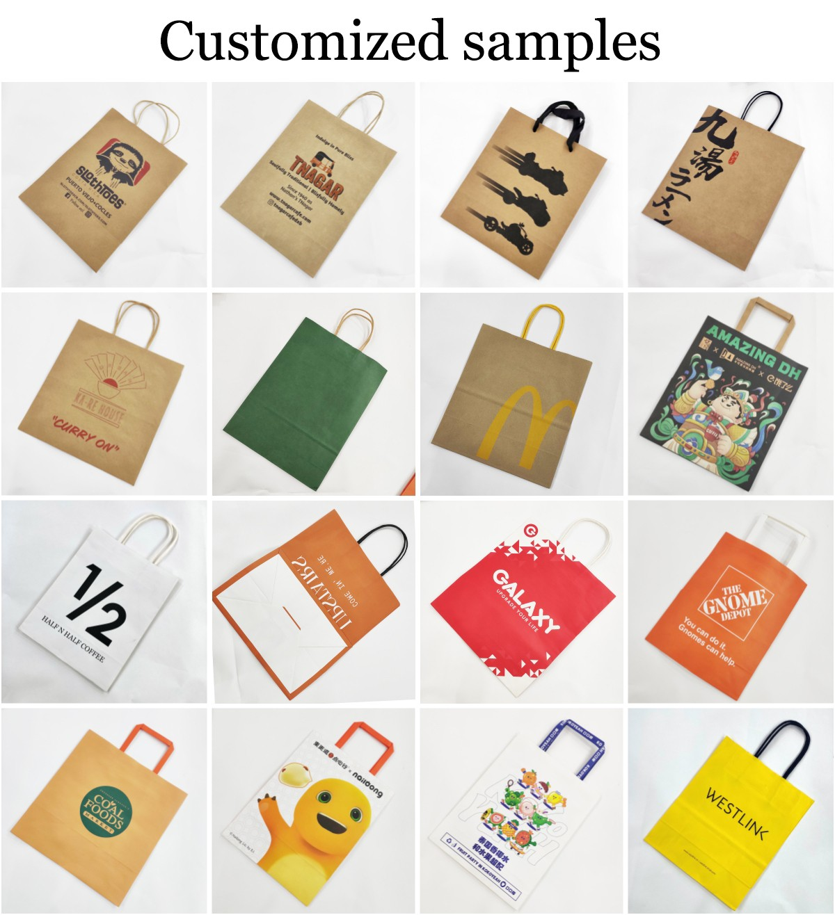 Custom Kraft Paper Gift Bag With Handles custom logo bag