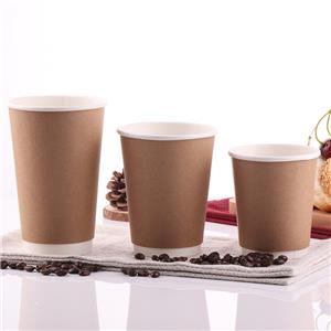 Custom Disposable Kraft Double Wall Paper Tea Coffee Coffe Dispos Takeaway Cup with Lid Artisan Coffee Cup