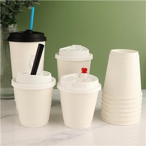 Biodegradable Custom Printed Logo Disposable Double Wall 10oz Recycle Paper Cup with Embossing and Lid Heat-retention Vessel