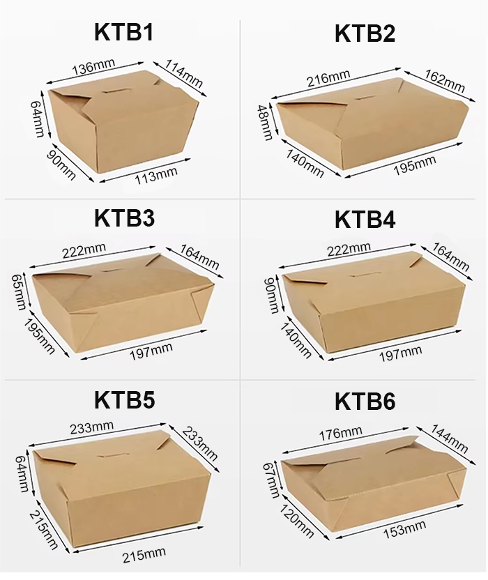 Custom Logo Takeaway Kraft Paper Boxes disposable food box