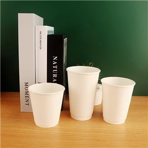 Custom logo Biodegradable 12oz Double-wall Paper Coffee Cups for High-quality Cafes Barista-grade Cup
