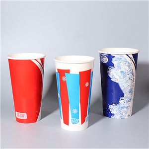 32oz 44oz Custom Printed Disposable Paper Cups Jumbo Cold Drink Cup