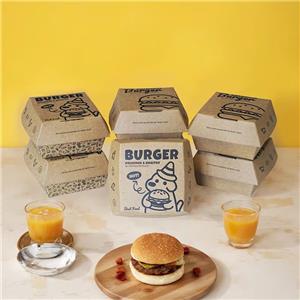 Hamburger Box Custom Disposable Fast Food Packaging Takeout Cardboard Burger Paper Box Chip French Fries Hot Dog Fried Chicken Burger box
