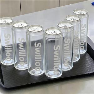 High Quality Disposable Clear PET Can Custom Logo Clod Drink Cup Cake Bottle Pop Can With Easy Open Lid for Beverage Shop Beverage Can