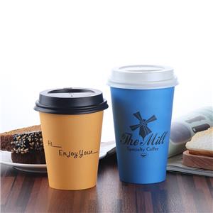 Custom LOGO Cafe Takeaway Cardboard 12oz Cup for Hot Drink Single Wall Disposable Paper Coffee Cup With Lid disposable paper cup