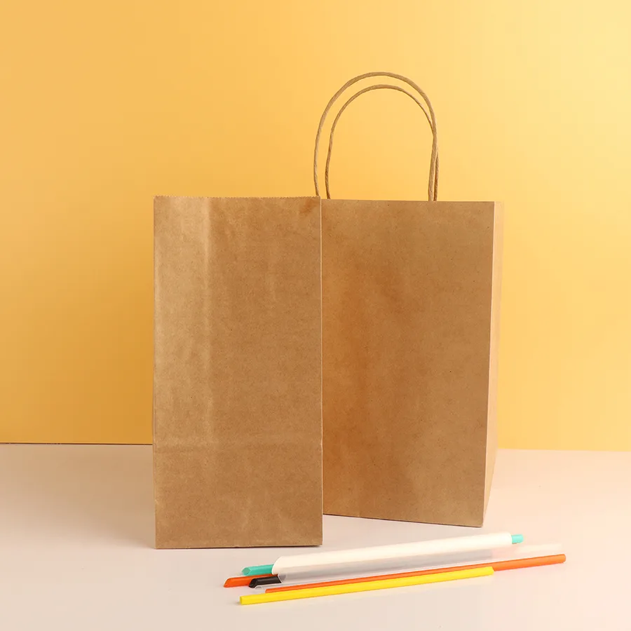 paper bags with straw