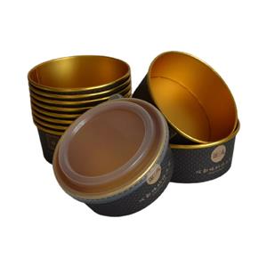 32 Oz Large Aluminum Gold Foil Coated Oil Proof Paper Bowls aluminum gold foil paper bowls
