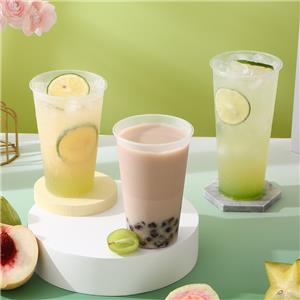 Customized logo 360ml 500ml 700ml frosted disposable thick ice cream PP transparent cream plastic milk tea cup with lid drink cup