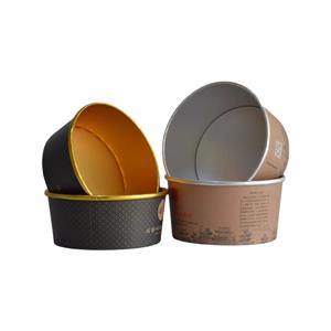 32 Oz Large Aluminum Gold Foil Coated Oil Proof Paper Bowls 32 oz large paper bowl