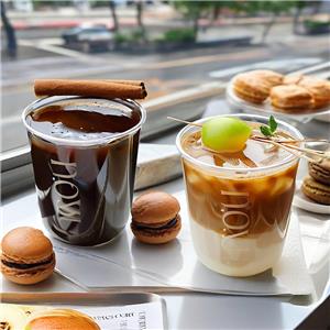Logo Custom Coffee Cups Disposable Clear Cold Drink PET Tea Cups Coffee U Shaped Plastic Cups with Lids U-Wall Plastic Tumbler